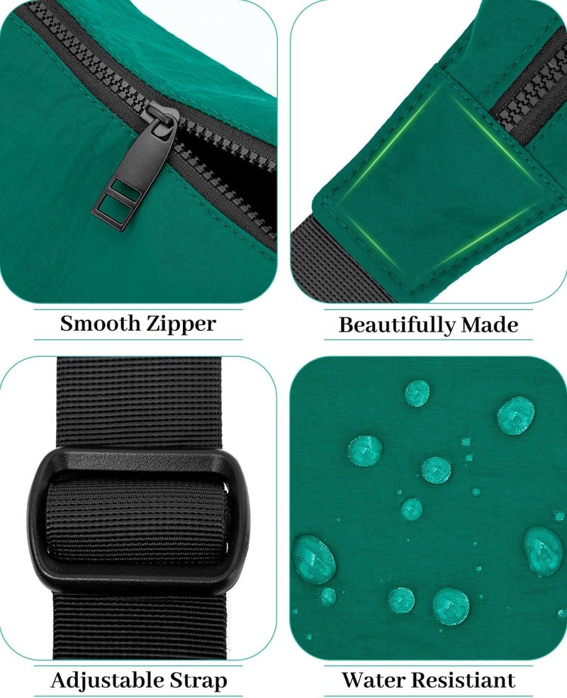 Iioscre Medium Crossbody Crescent Bag for Women Men Trendy, Nylon Crossbody Hobo Bag with Adjustable Strap and Inner Pockets. - Image 5